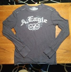 Gray American Eagle Long Sleeve Shirt